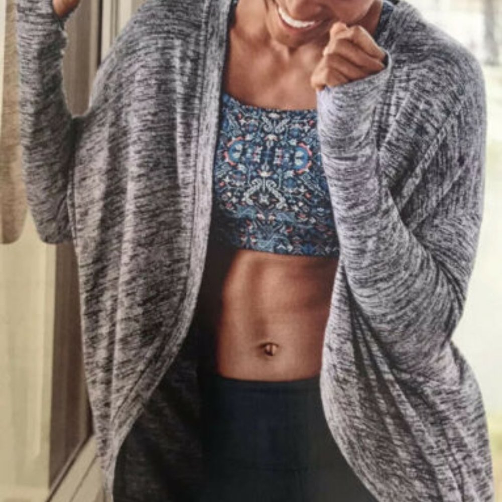 ATHLETA S Dark Marled Pose Wrap Cardi